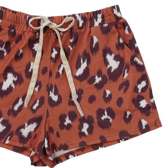 Y2K Womens High Rise Lounge Shorts, Comfy Animal Print Shorts Pockets M NWOT - Picture 3 of 7